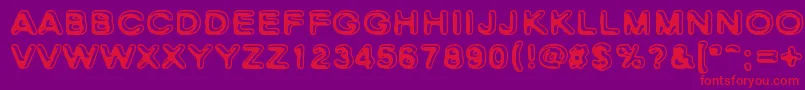 フォントSkinnyZebra – 紫の背景に赤い文字