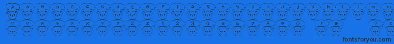 TKumaFont-Schriftart – Schwarze Schriften auf blauem Hintergrund