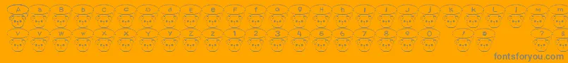 TKumaFont-Schriftart – Graue Schriften auf orangefarbenem Hintergrund