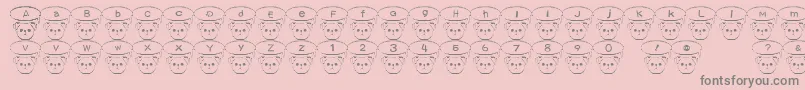フォントTKumaFont – ピンクの背景に灰色の文字