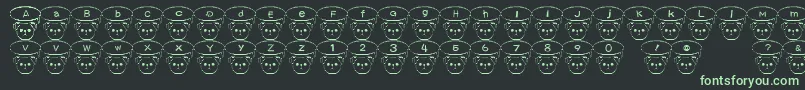 TKumaFont Font – Green Fonts on Black Background