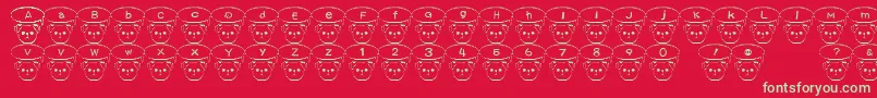 TKumaFont Font – Green Fonts on Red Background
