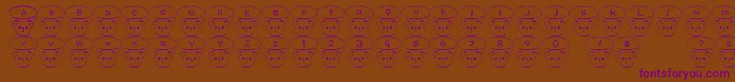 TKumaFont-fontti – violetit fontit ruskealla taustalla