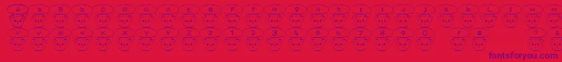 Fonte TKumaFont – fontes roxas em um fundo vermelho
