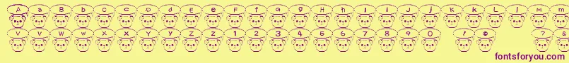 TKumaFont Font – Purple Fonts on Yellow Background