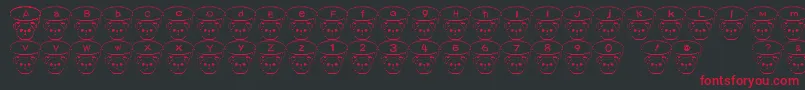 フォントTKumaFont – 黒い背景に赤い文字