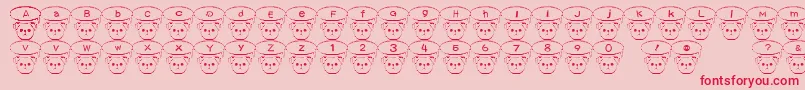 TKumaFont-Schriftart – Rote Schriften auf rosa Hintergrund