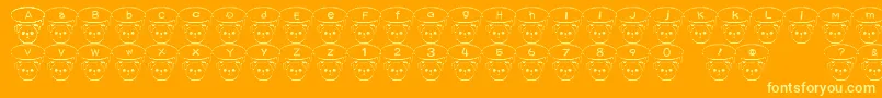 TKumaFont Font – Yellow Fonts on Orange Background