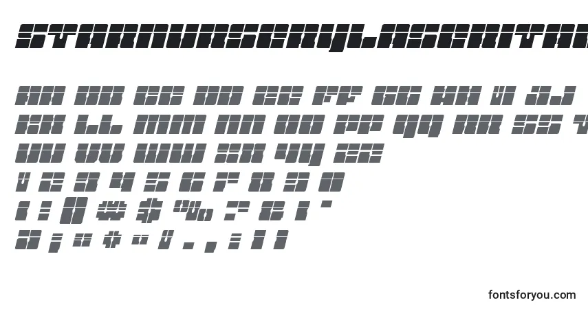Schriftart Starnurserylaserital – Alphabet, Zahlen, spezielle Symbole