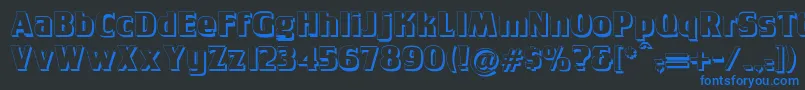 Tobagopostershadow Font – Blue Fonts on Black Background