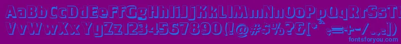 Tobagopostershadow Font – Blue Fonts on Purple Background