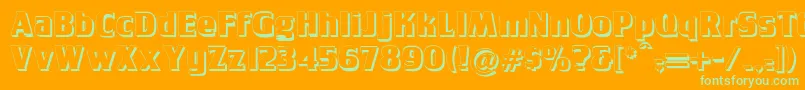 Tobagopostershadow Font – Green Fonts on Orange Background