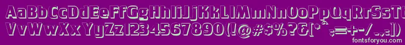 Tobagopostershadow-Schriftart – Grüne Schriften auf violettem Hintergrund