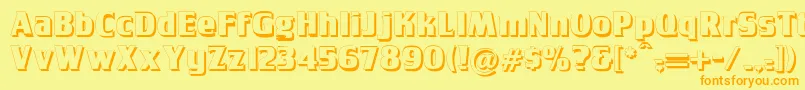 Tobagopostershadow Font – Orange Fonts on Yellow Background
