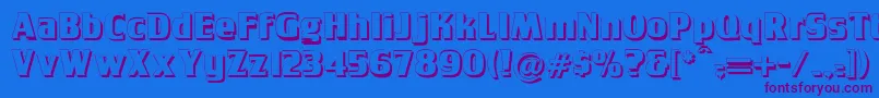 Tobagopostershadow Font – Purple Fonts on Blue Background