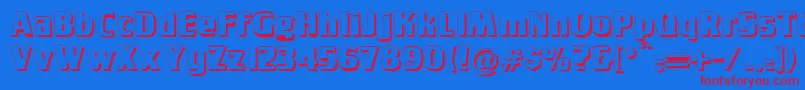 Tobagopostershadow Font – Red Fonts on Blue Background