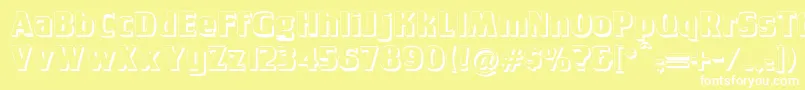 Tobagopostershadow Font – White Fonts on Yellow Background