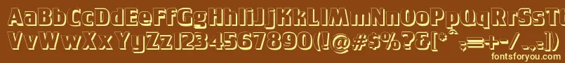 Tobagopostershadow Font – Yellow Fonts on Brown Background