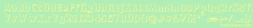 フォントTobagopostershadow – 黄色の文字が緑の背景にあります