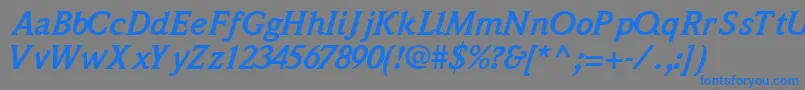 QuintessencesskBoldItalic Font – Blue Fonts on Gray Background