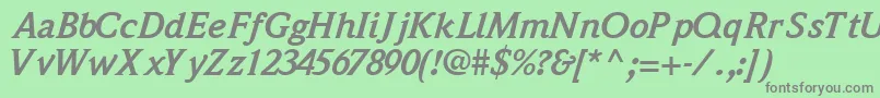 QuintessencesskBoldItalic Font – Gray Fonts on Green Background