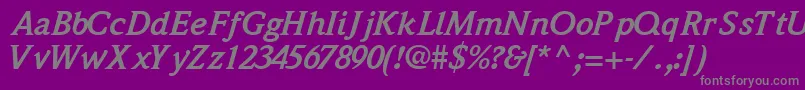 QuintessencesskBoldItalic Font – Gray Fonts on Purple Background