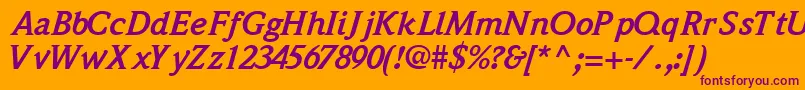 QuintessencesskBoldItalic Font – Purple Fonts on Orange Background