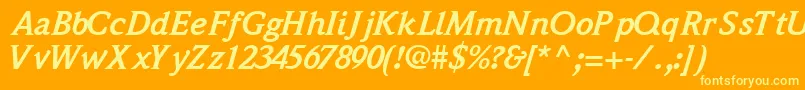 QuintessencesskBoldItalic Font – Yellow Fonts on Orange Background