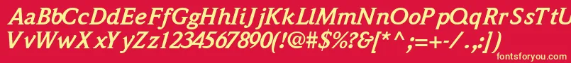 QuintessencesskBoldItalic Font – Yellow Fonts on Red Background