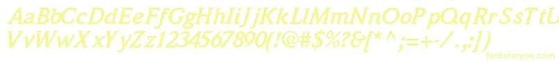 QuintessencesskBoldItalic Font – Yellow Fonts on White Background