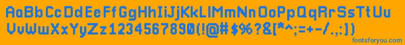 Pixellari-fontti – siniset fontit oranssilla taustalla