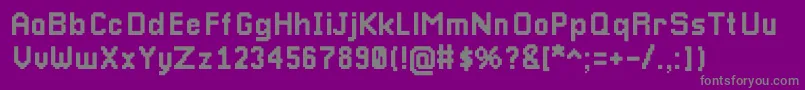 フォントPixellari – 紫の背景に灰色の文字