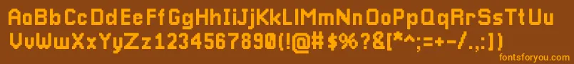 Pixellari Font – Orange Fonts on Brown Background
