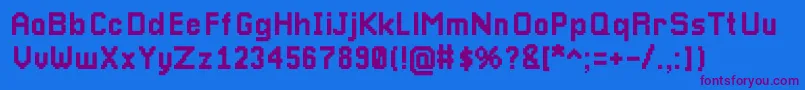 Pixellari Font – Purple Fonts on Blue Background