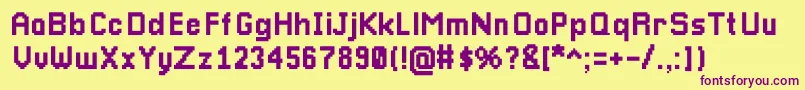 Pixellari Font – Purple Fonts on Yellow Background