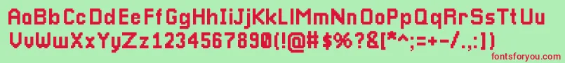 Pixellari Font – Red Fonts on Green Background