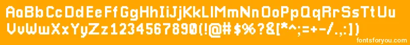 Pixellari Font – White Fonts on Orange Background