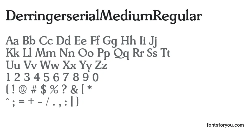 Czcionka DerringerserialMediumRegular – alfabet, cyfry, specjalne znaki