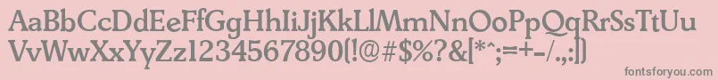 フォントDerringerserialMediumRegular – ピンクの背景に灰色の文字