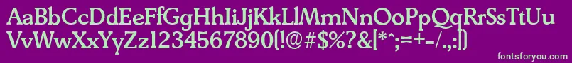 DerringerserialMediumRegular Font – Green Fonts on Purple Background