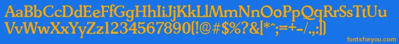 More about DerringerserialMediumRegular Font DerringerserialMediumRegular Font – Orange Fonts on Blue Background