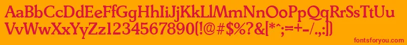 DerringerserialMediumRegular Font – Red Fonts on Orange Background