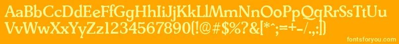 DerringerserialMediumRegular Font – Yellow Fonts on Orange Background