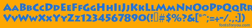 Leetoscanini9Blacksh Font – Blue Fonts on Orange Background