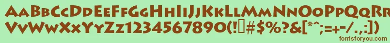 Leetoscanini9Blacksh Font – Brown Fonts on Green Background