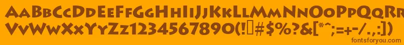 Leetoscanini9Blacksh Font – Brown Fonts on Orange Background