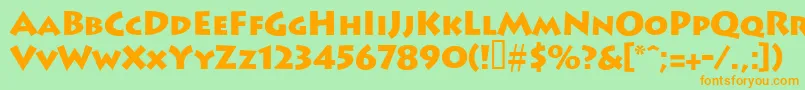 Leetoscanini9Blacksh Font – Orange Fonts on Green Background