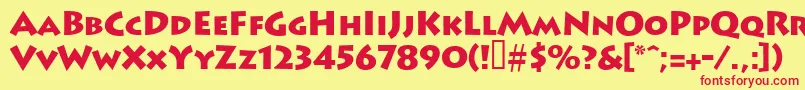 Leetoscanini9Blacksh Font – Red Fonts on Yellow Background