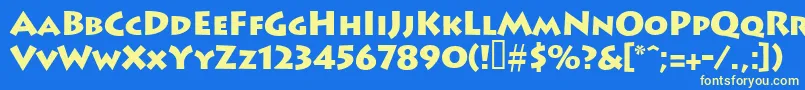 Leetoscanini9Blacksh Font – Yellow Fonts on Blue Background