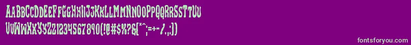 Blackgunkcond Font – Green Fonts on Purple Background